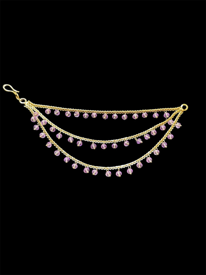 PA053 Full Gold Three Line Sahara with Lilac Beads
