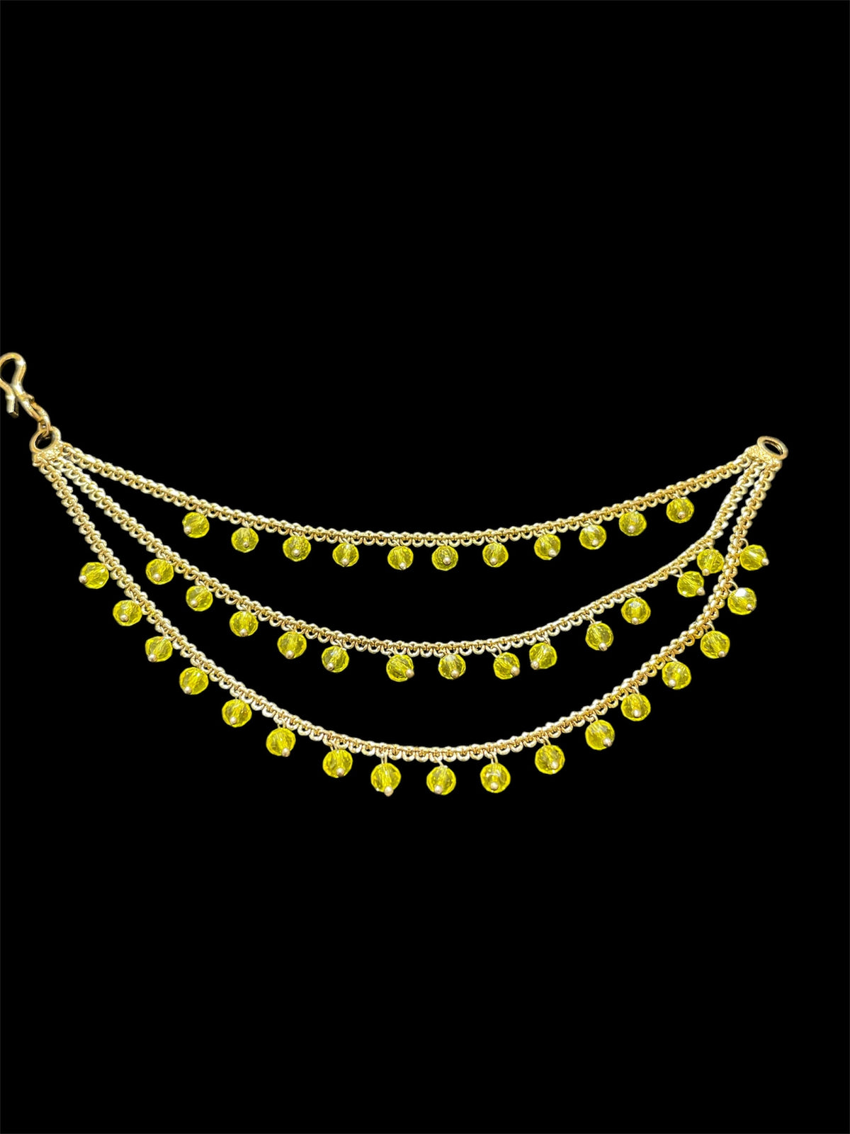 PA053 Full Gold Three Line Sahara with Yellow Beads