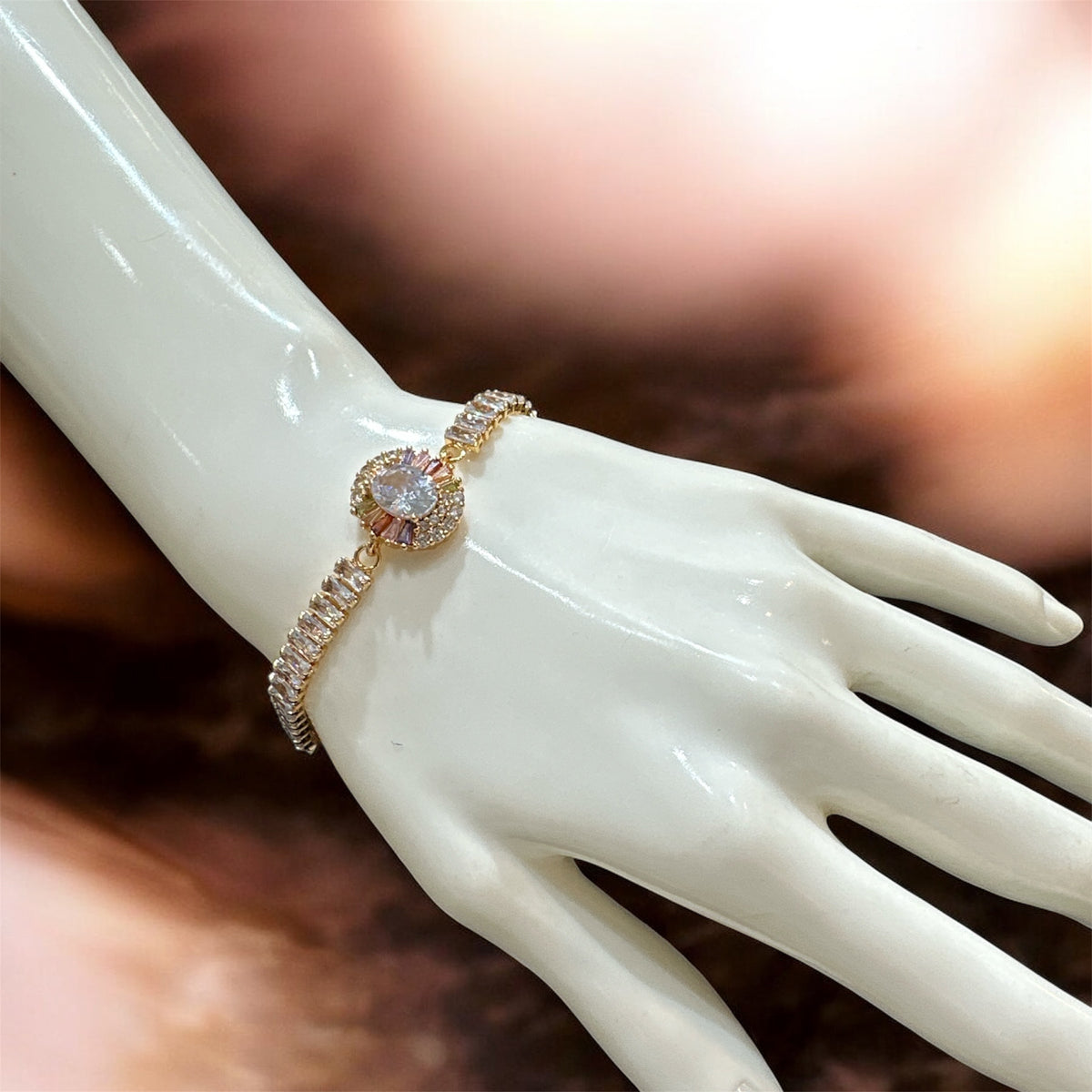 PA120 Gold with multicolour stones bracelet