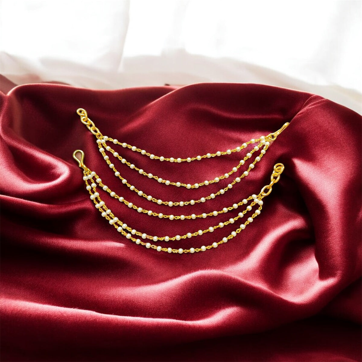 PA054 Bright Gold Three Line Pearls Sahara