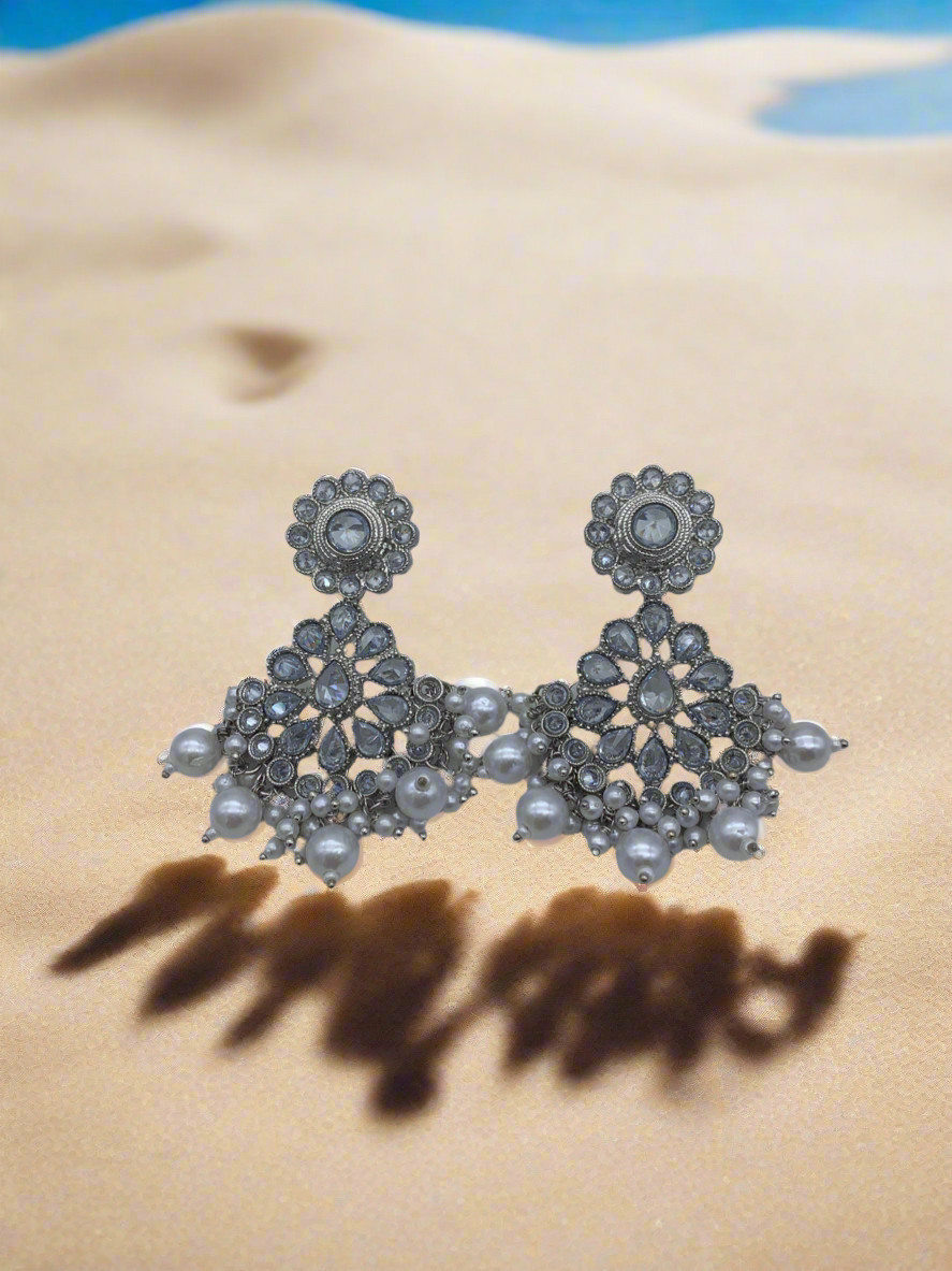 White polki earrings