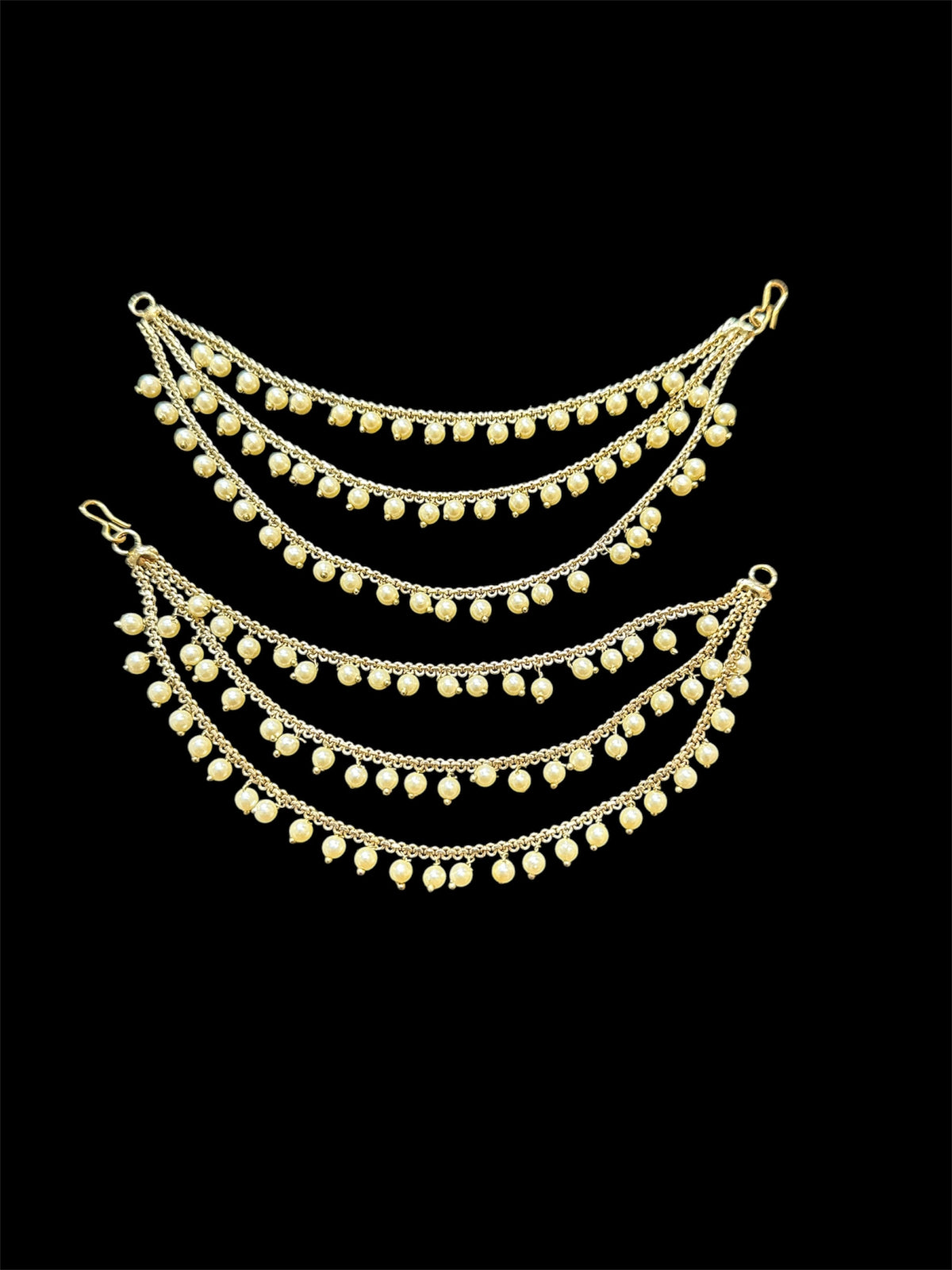 PA053 Full Gold Three Line Pearls Sahara