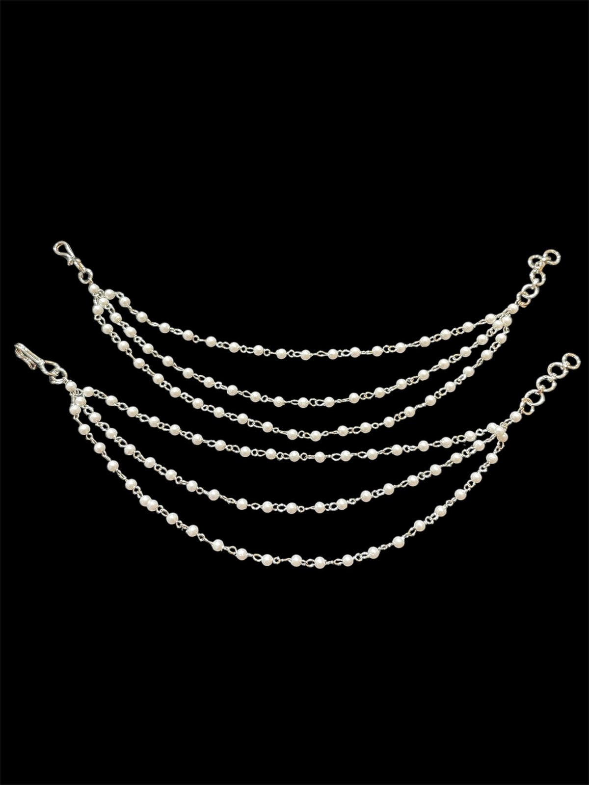 PA054 Silver Three Line  Pearls Sahara