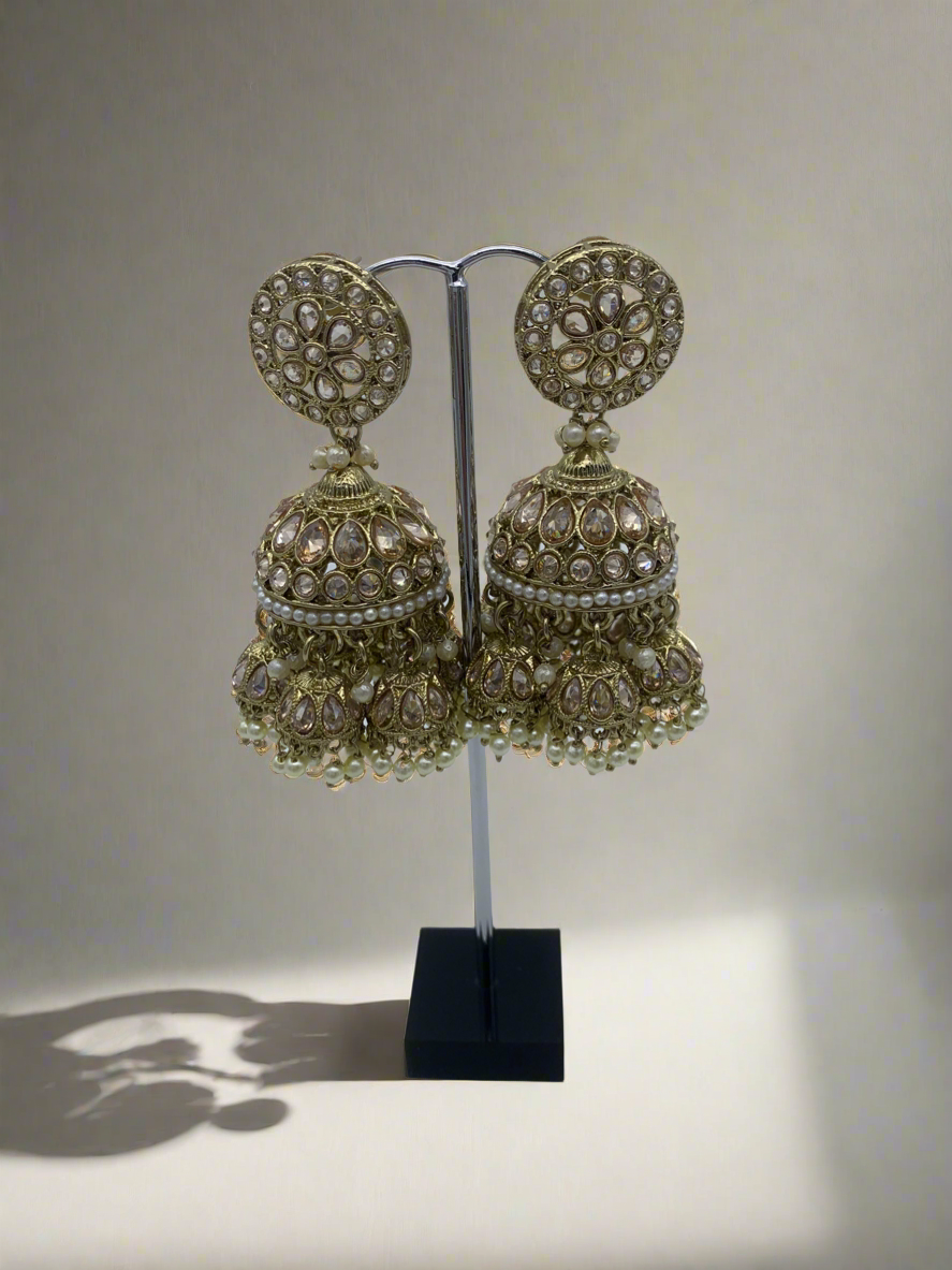 Gold jhumka earrings