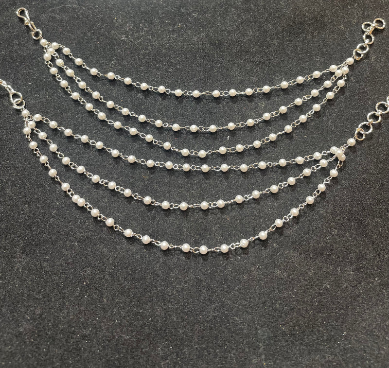 PA054 Silver Three Line  Pearls Sahara