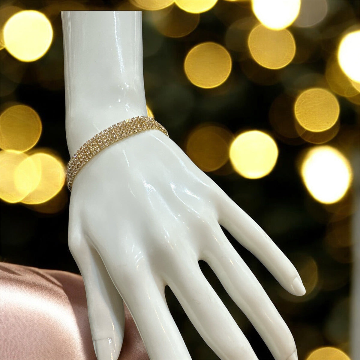 PA112 Gold with white stones bracelet