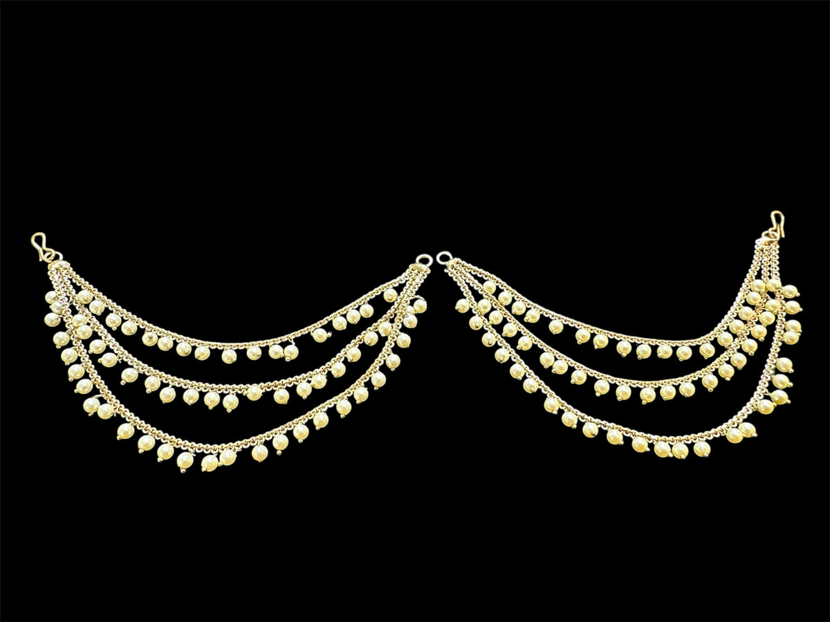 PA053 Full Gold Three Line Pearls Sahara