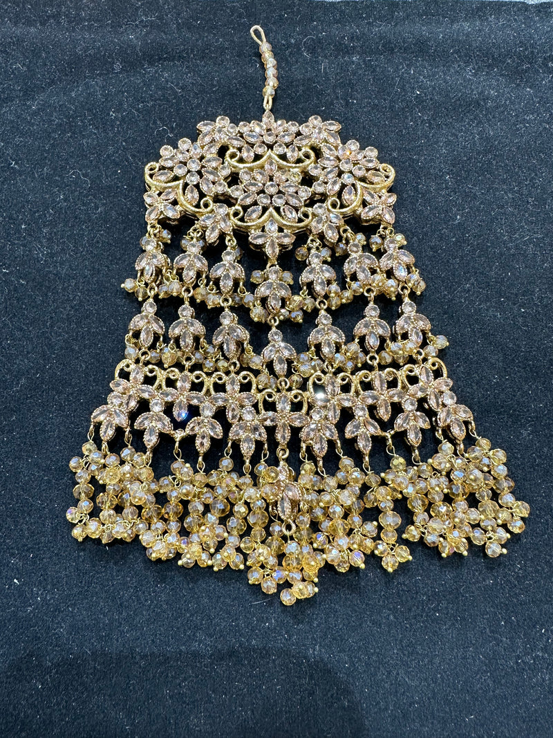 PA24 polki jhumar with Champagne beads