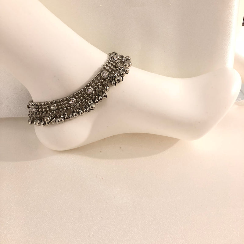AB15 silver bell anklets image 1
