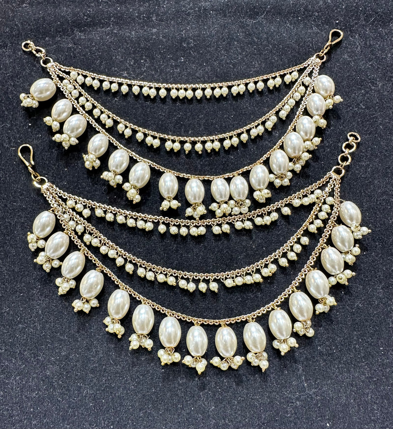 PA055 Gold Colour Three Line Pearls Sahara