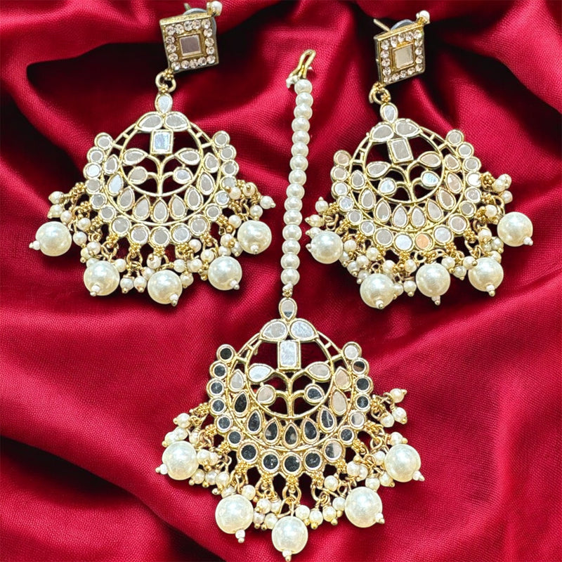 PA111 Antique Gold Mirror Bridal Choker Necklace set