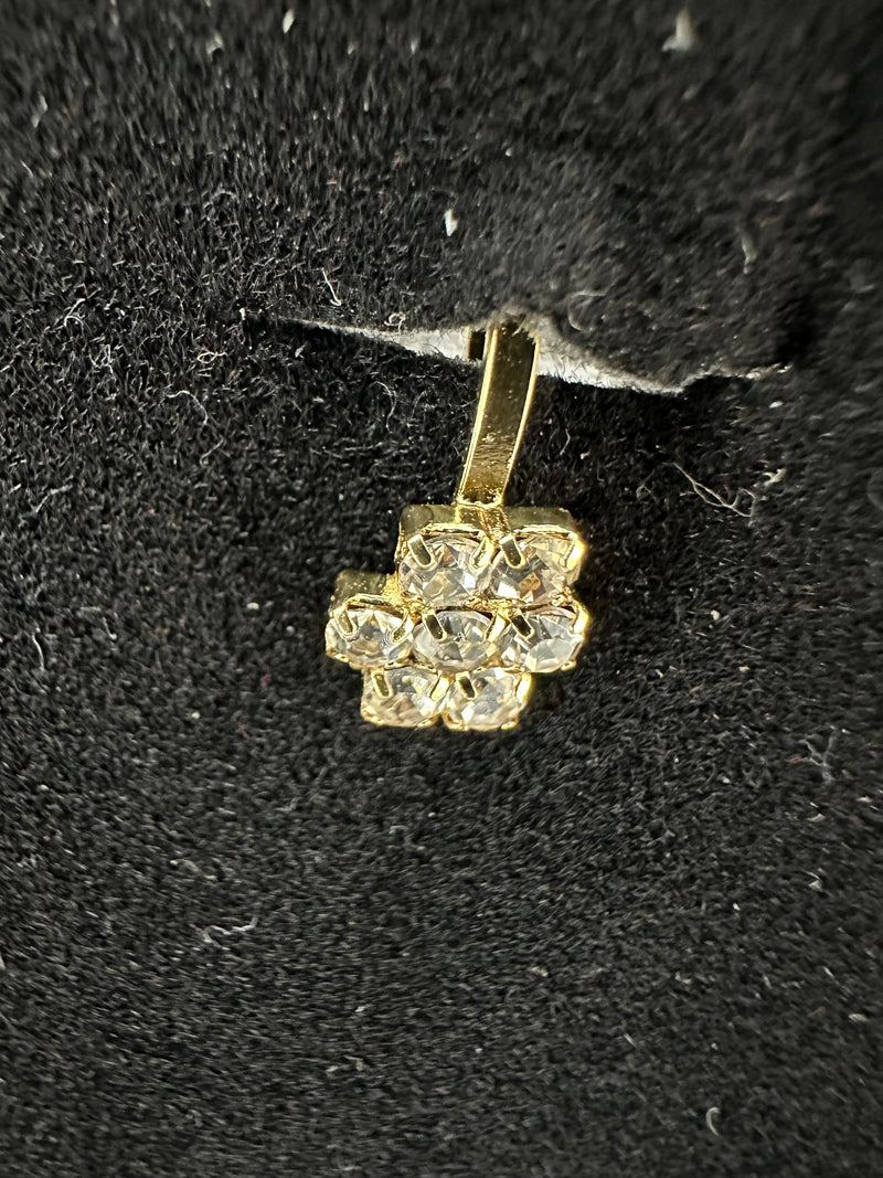 PA18 gold with white stones nose ring (Slide on)