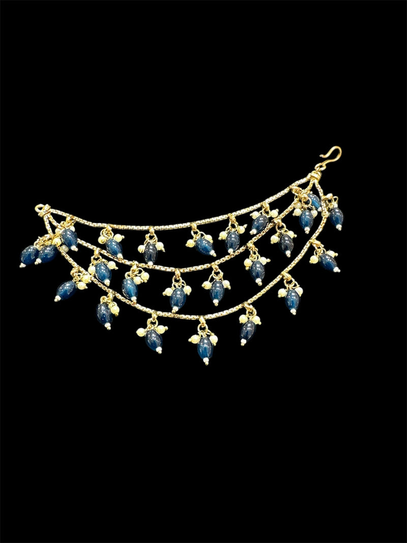 PA058 Three Line Sahara With Navy Blue Beads