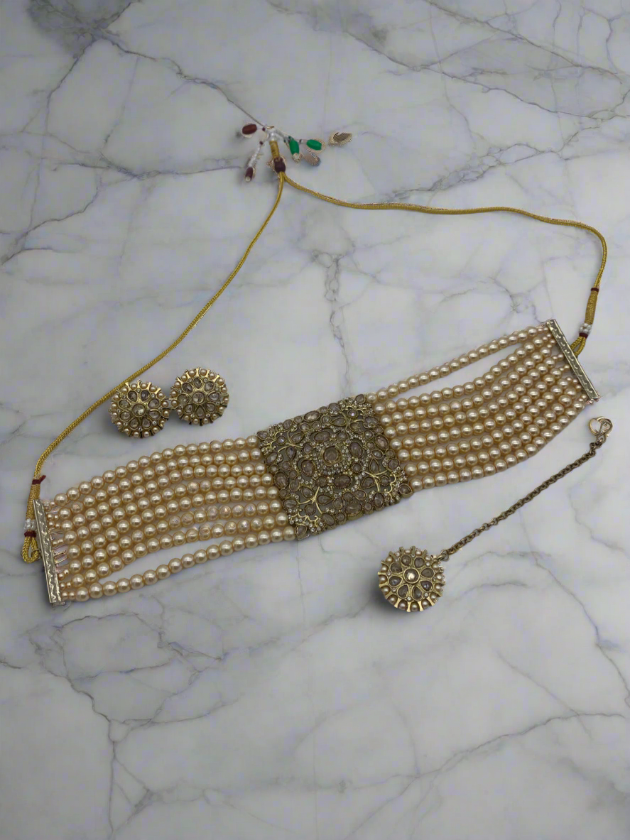 Rose gold choker set
