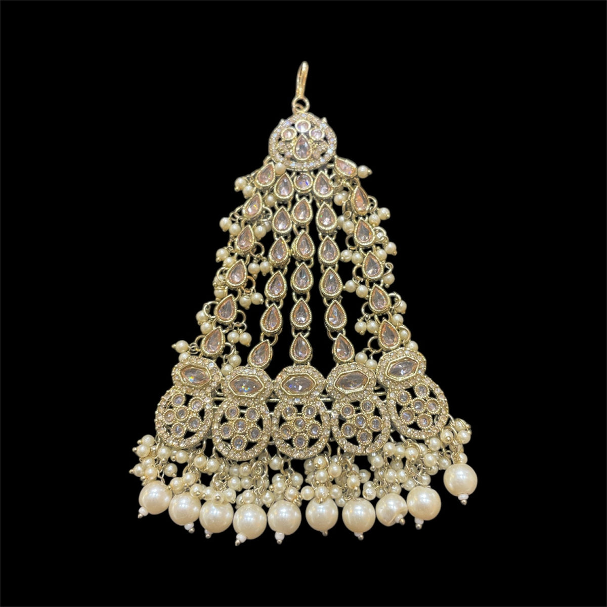 PA56 full gold colour jhumar with pearls