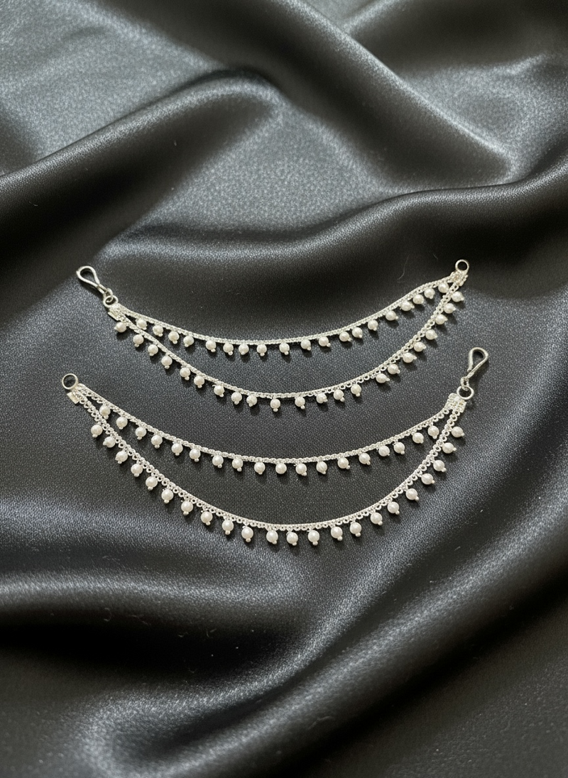 PA053 Silver Colour Two Line Sahara With Pearls