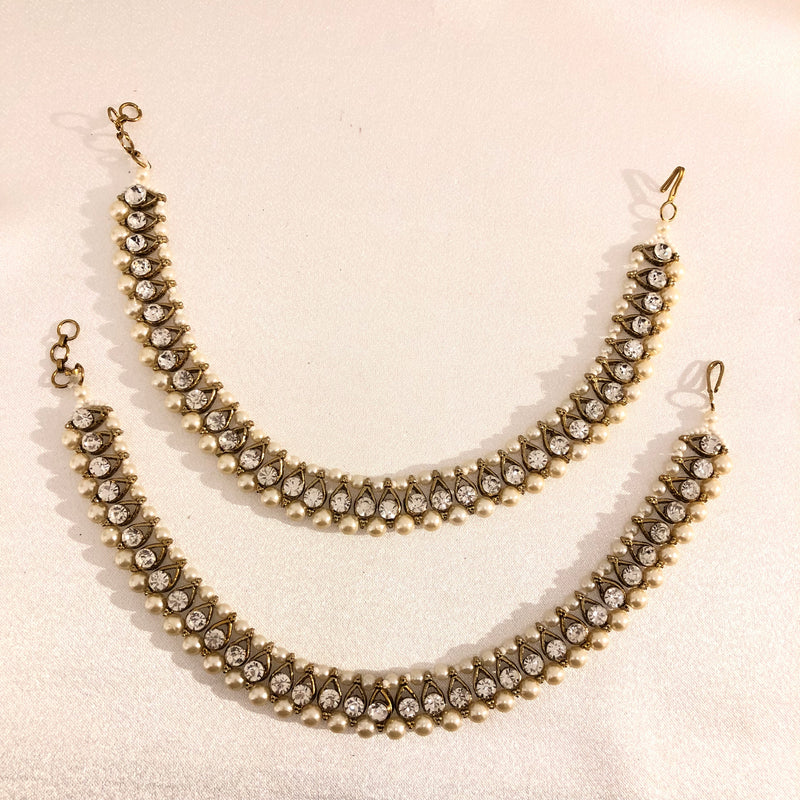 i09 gold anklets with pearls image 0