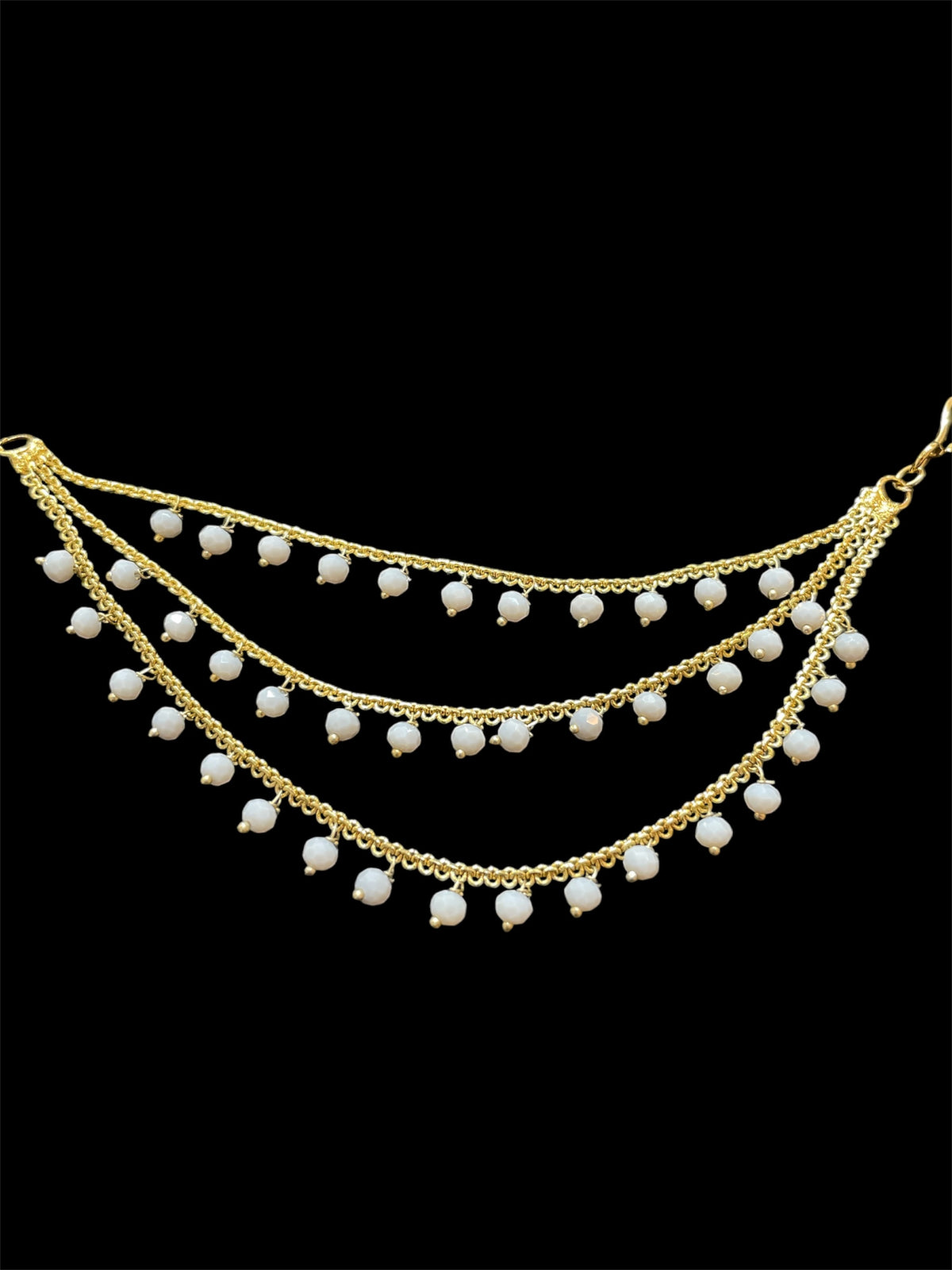 PA053 Full Gold Three Line Sahara with Grey Beads