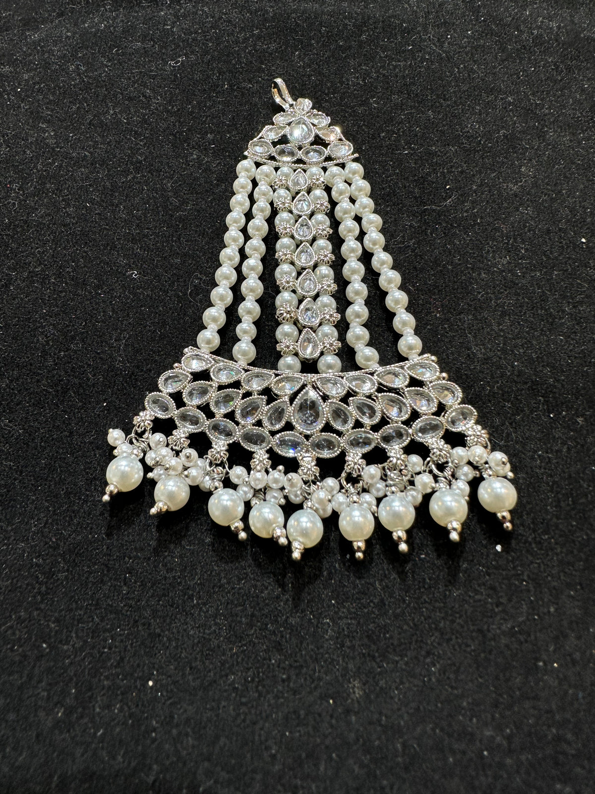 PA57 silver colour Jhumar with white pearls