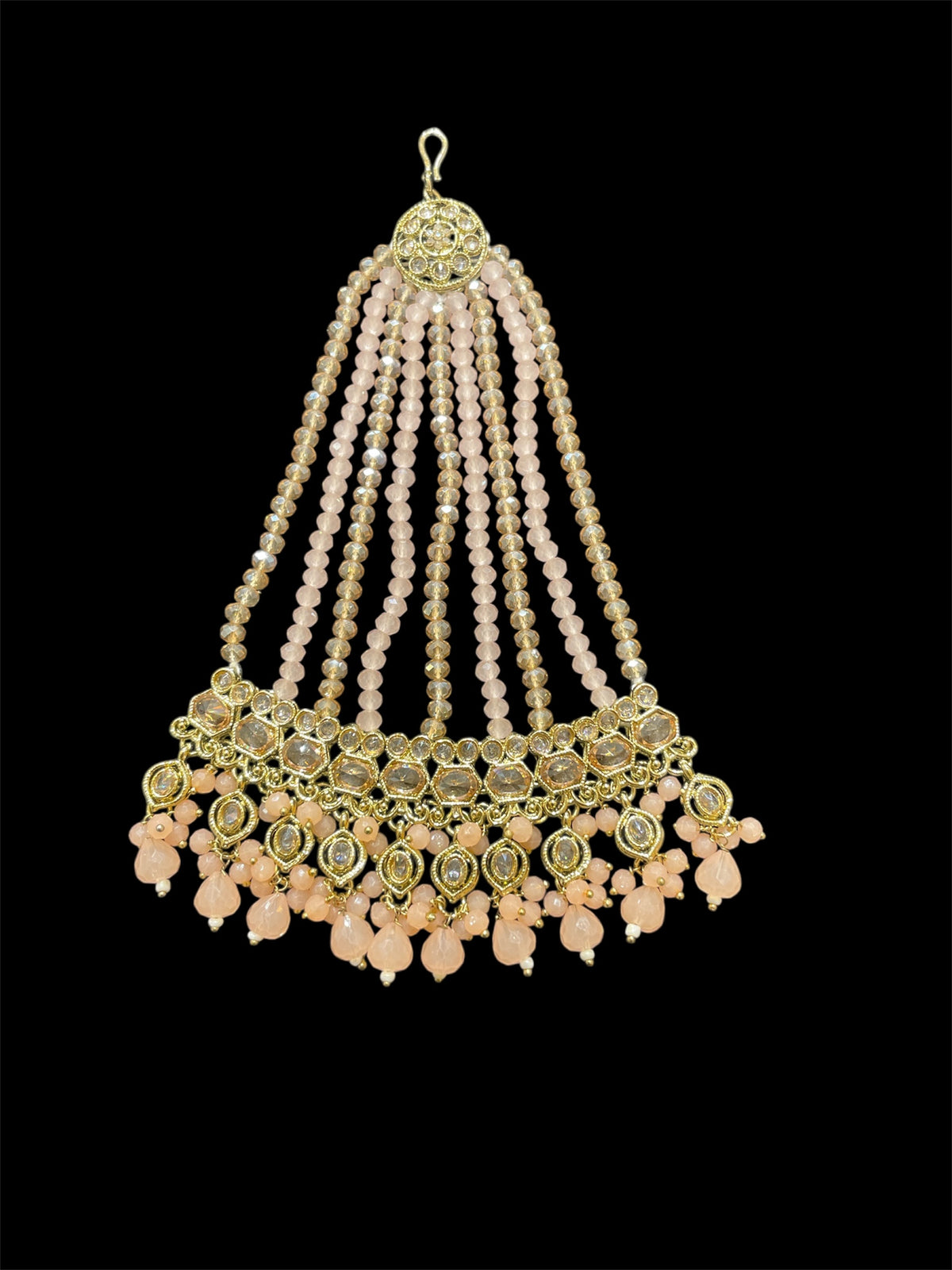 PA29 Gold with peach beads jhumar