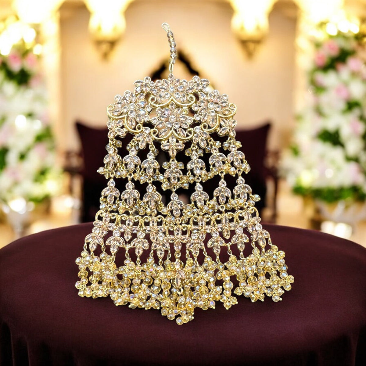 PA24 polki jhumar with Champagne beads