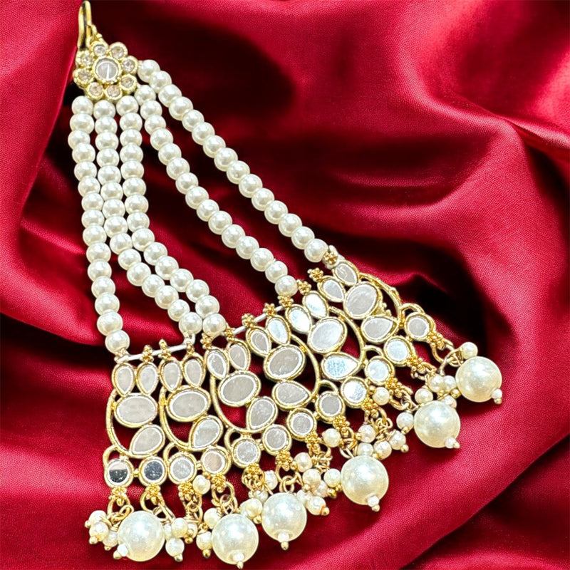 PA111 Antique Gold Mirror Bridal Choker Necklace set