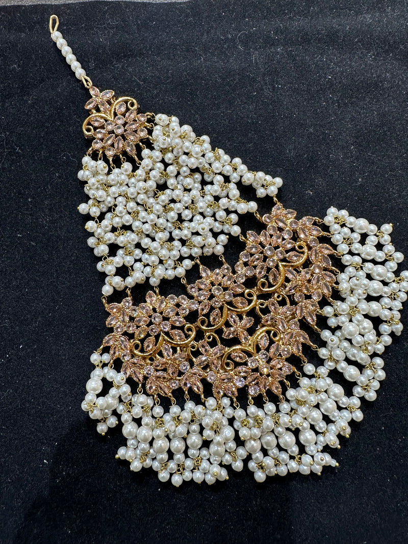 PA26 Polki stones jhumar with pearls