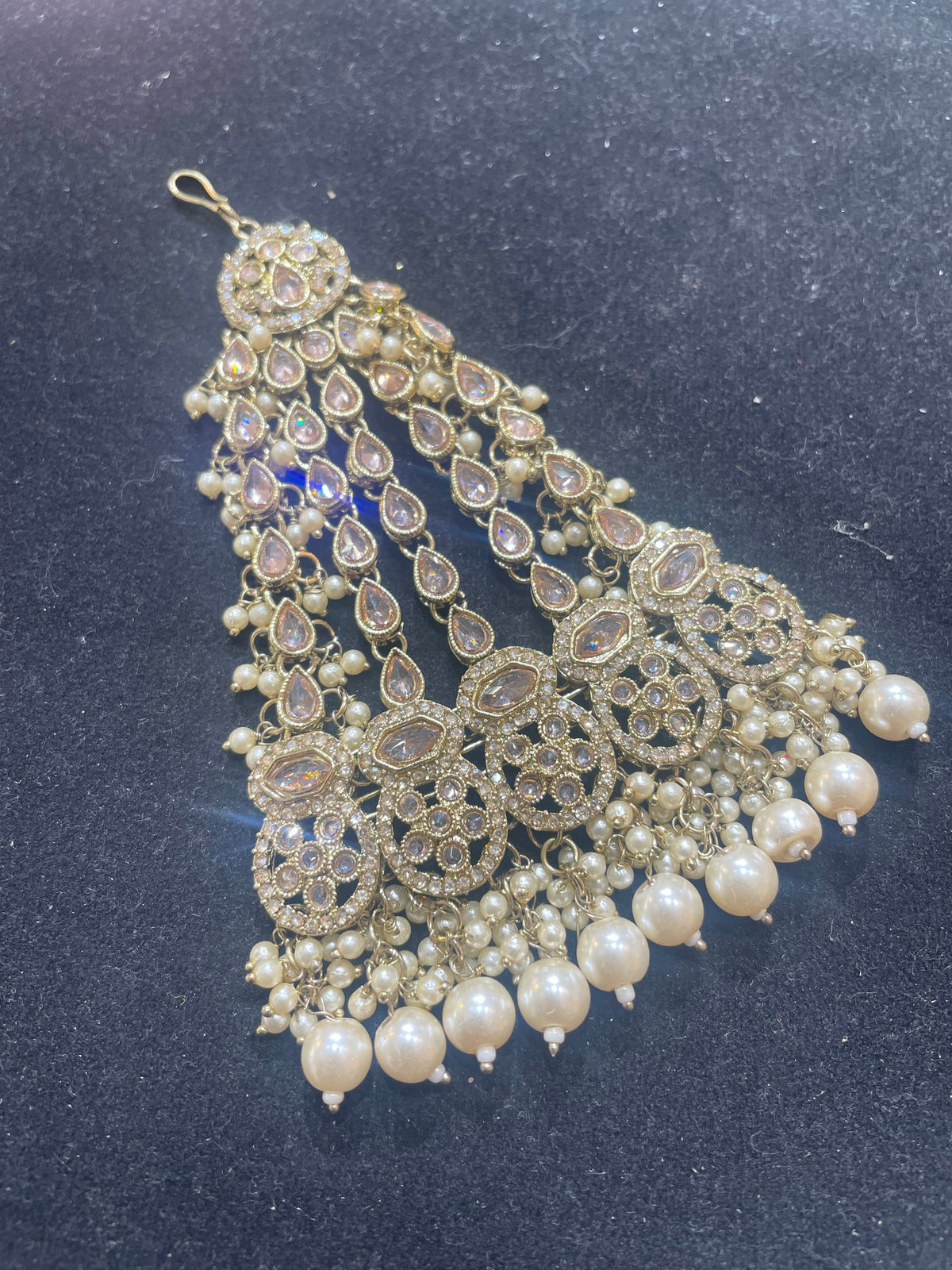 PA56 full gold colour jhumar with pearls