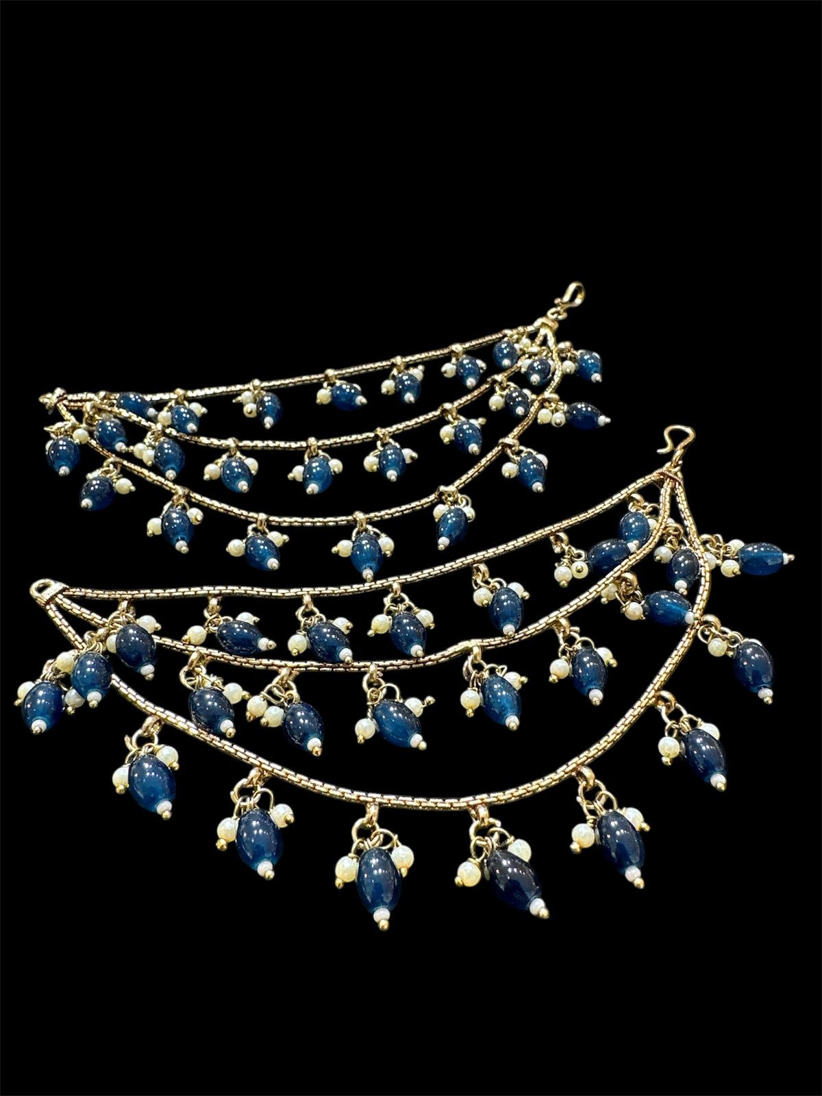 PA058 Three Line Sahara With Navy Blue Beads