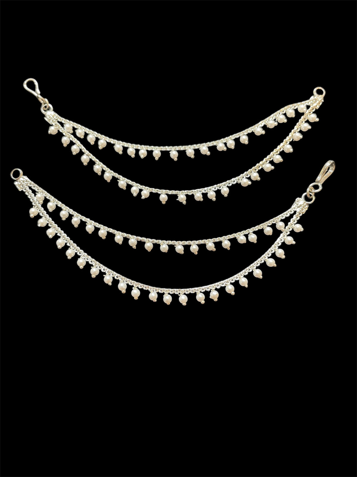 PA053 Silver Colour Two Line Sahara With Pearls