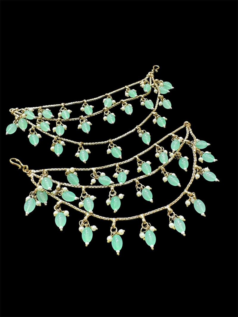 PA058 Three Line Sahara With Mint Beads