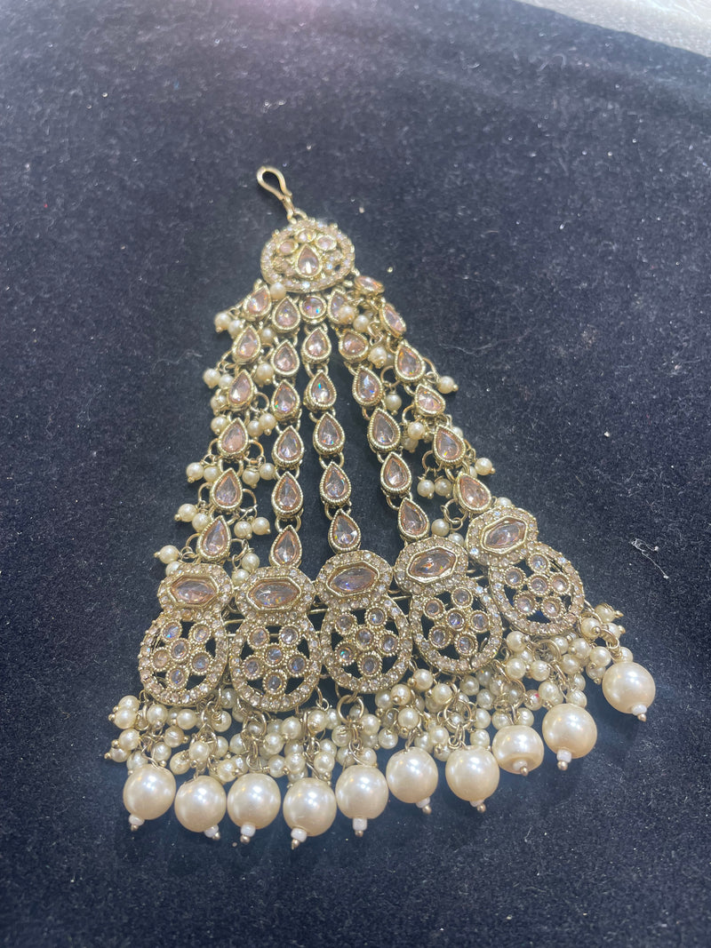 PA56 full gold colour jhumar with pearls