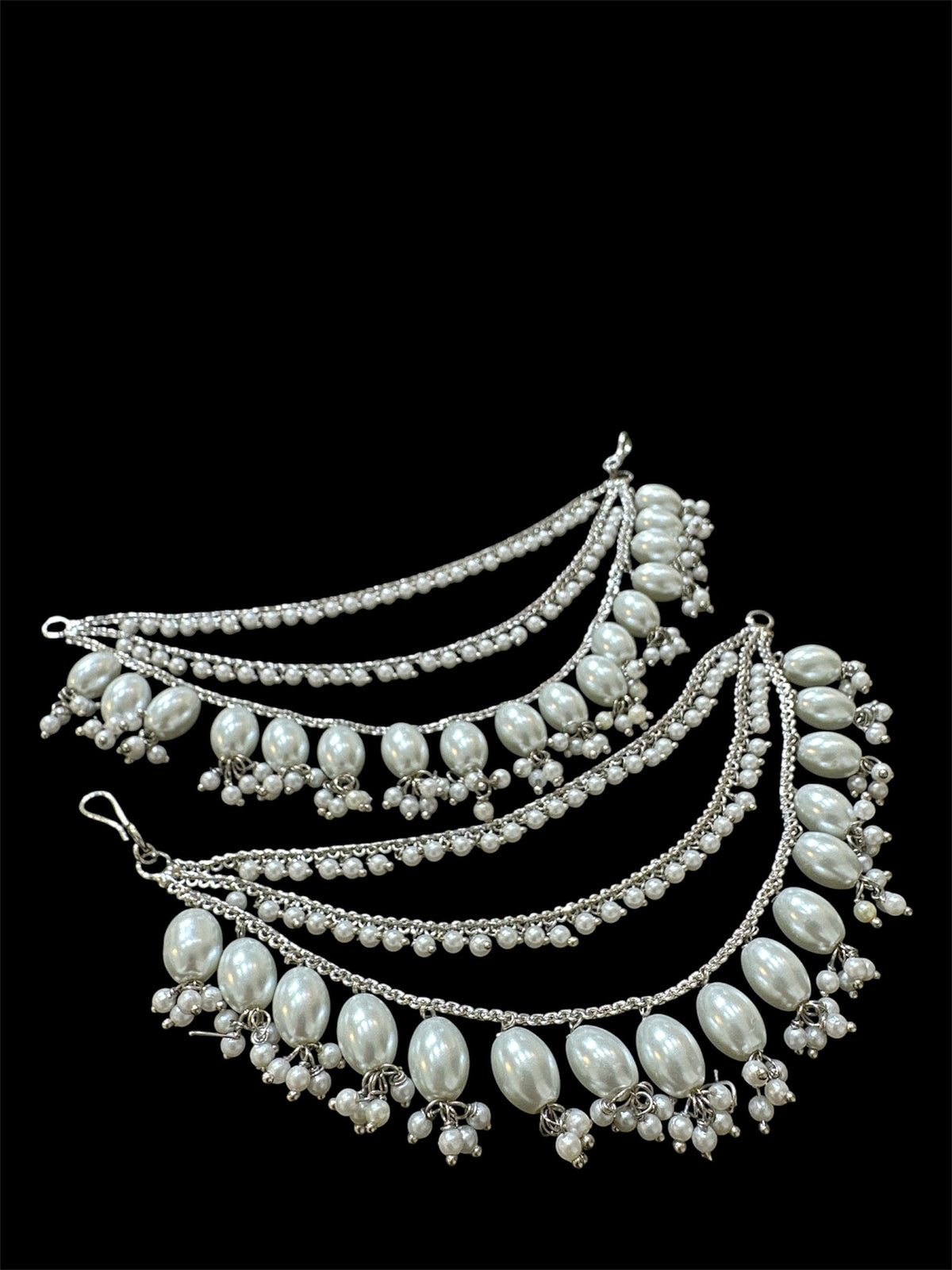 PA055 Silver Colour Three Line Pearls Sahara