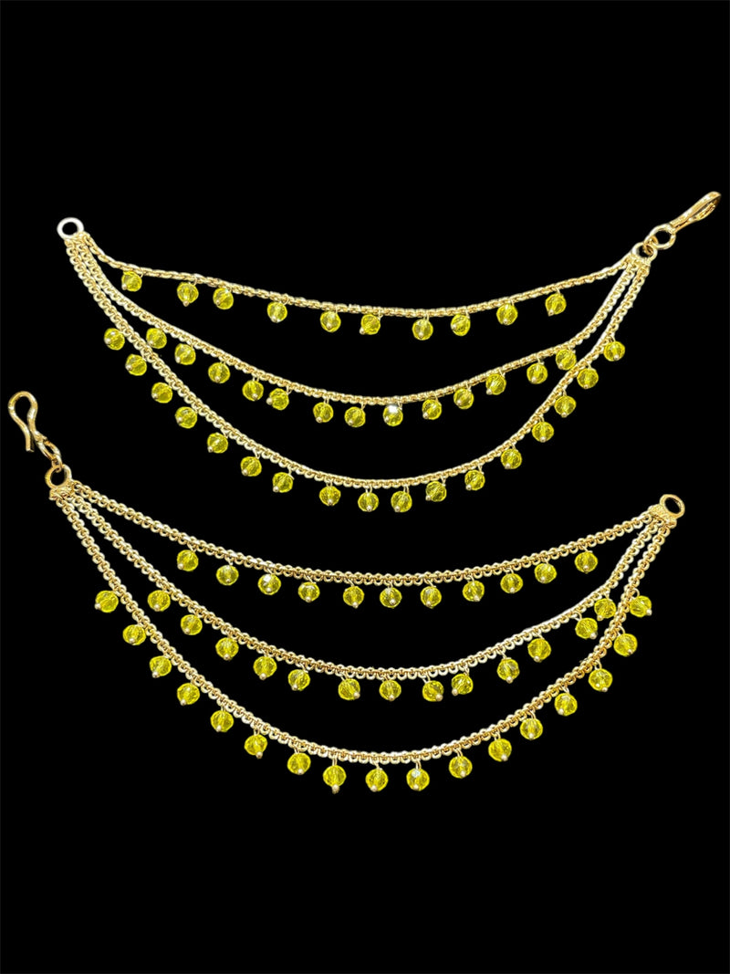 PA053 Full Gold Three Line Sahara with Yellow Beads