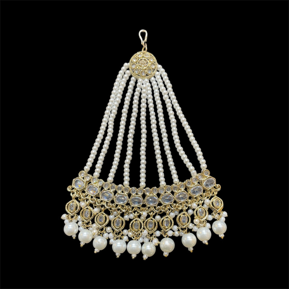 PA31 Full gold colour jhumar with Pearls