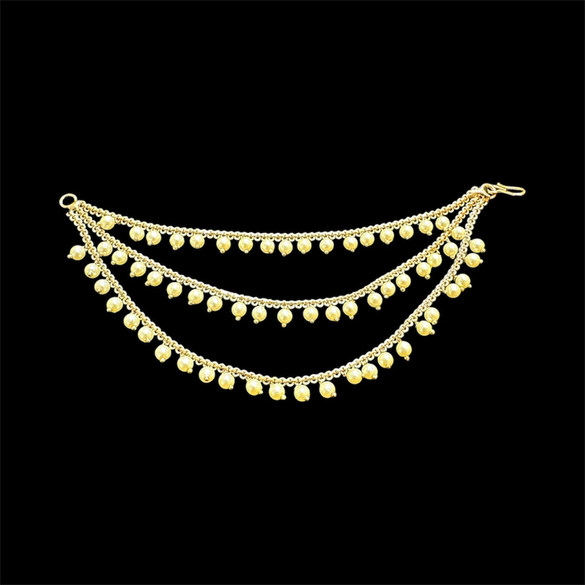 PA053 Full Gold Three Line Pearls Sahara