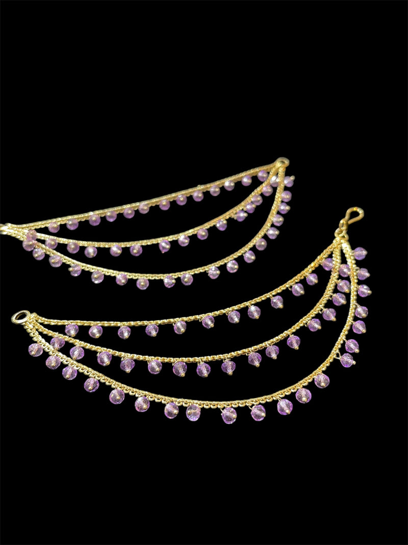 PA053 Full Gold Three Line Sahara with Lilac Beads