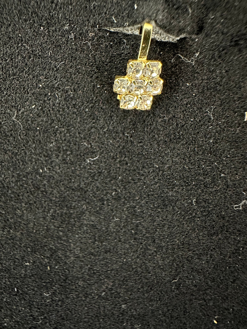 PA18 gold with white stones nose ring (Slide on)