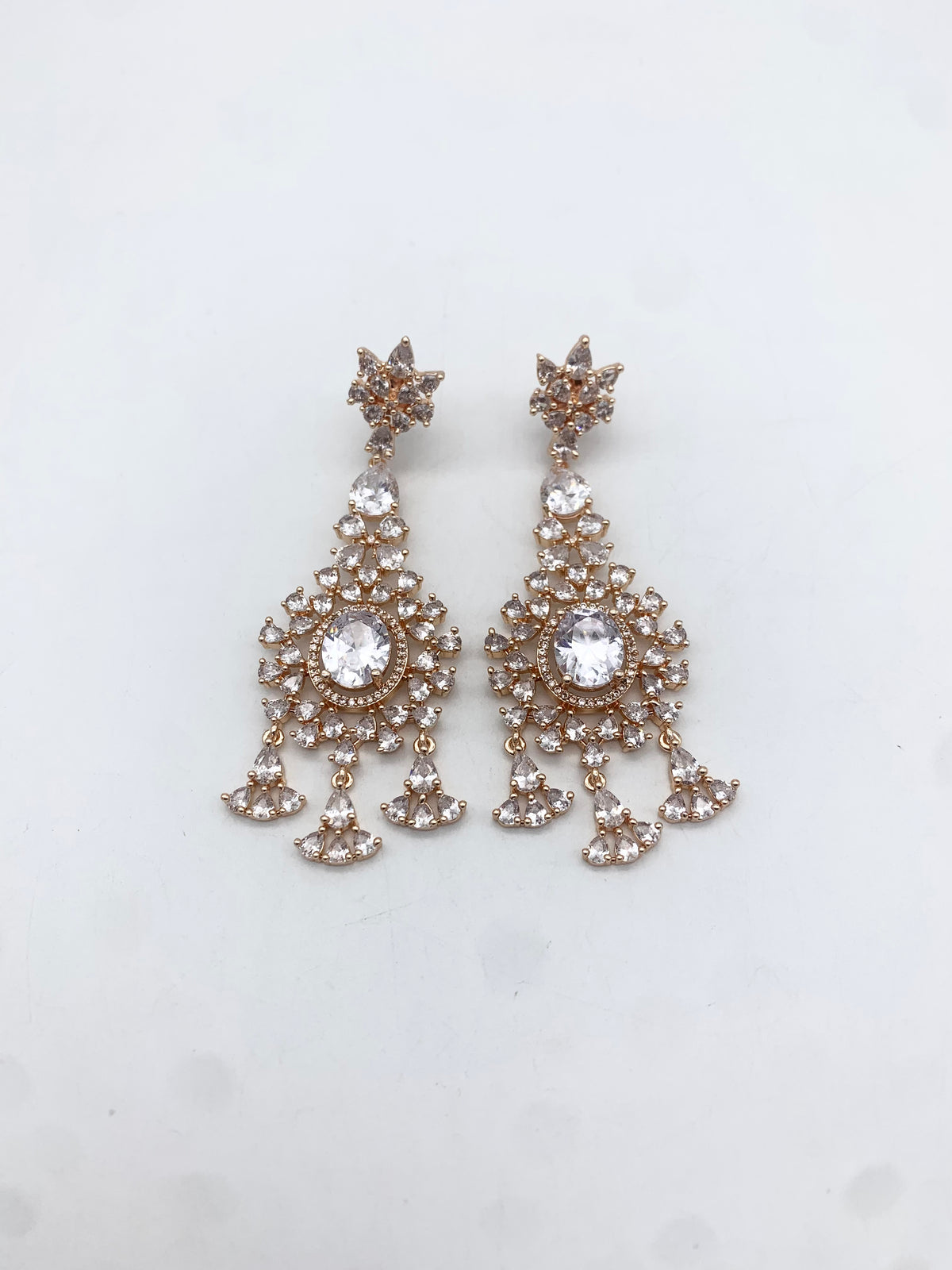 AM300 Rose Gold necklace set American diamond