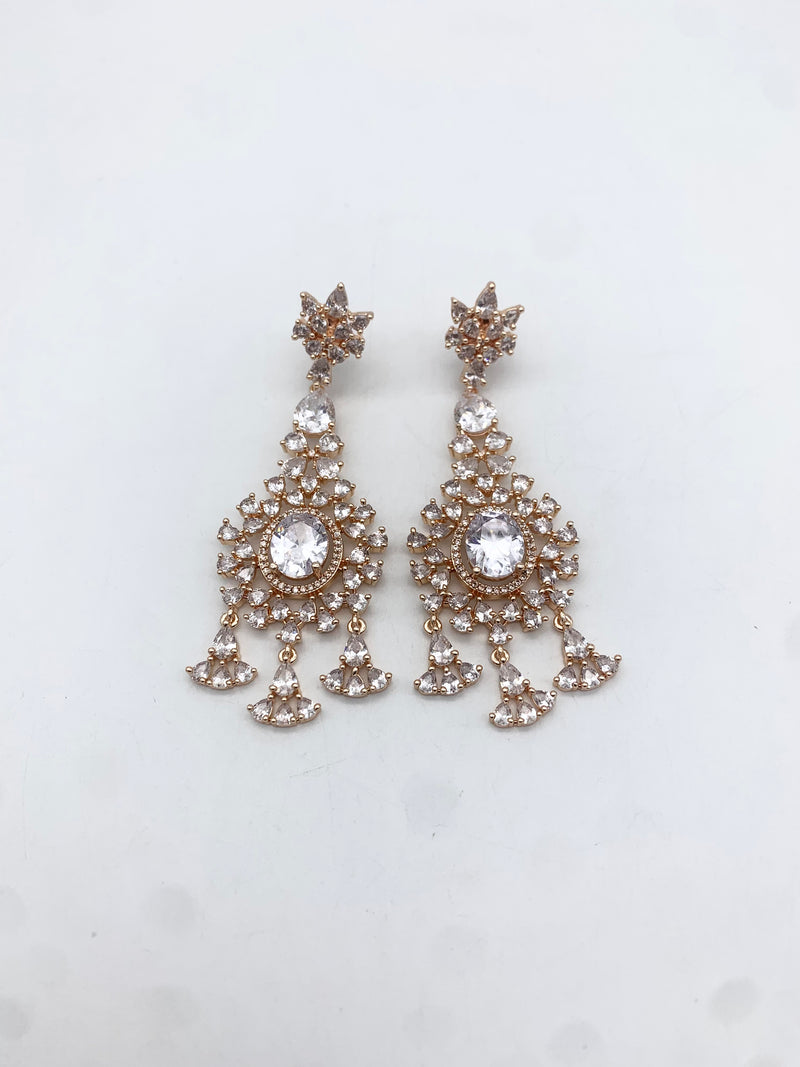 AM300 Rose Gold necklace set American diamond