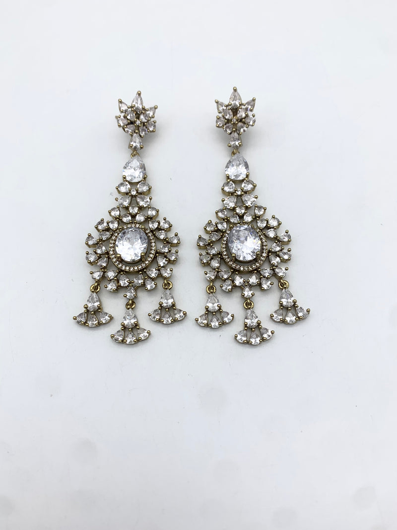 AM300 Gold and White necklace set American diamond