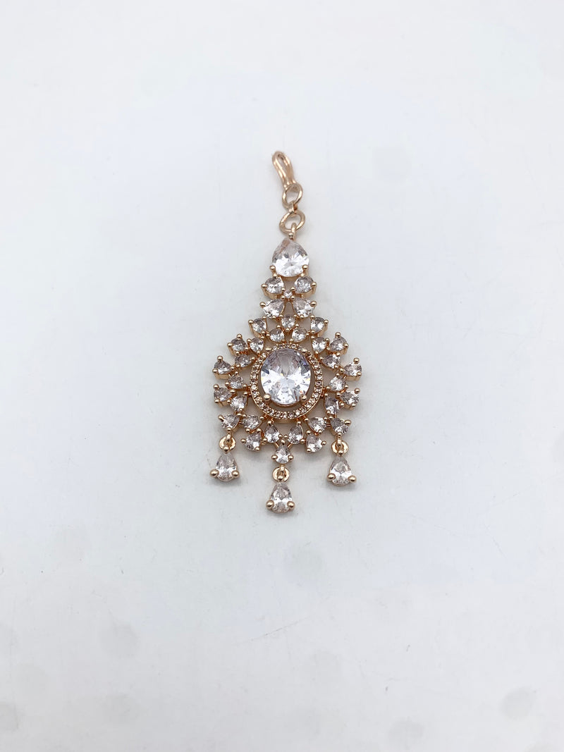 AM300 Rose Gold necklace set American diamond
