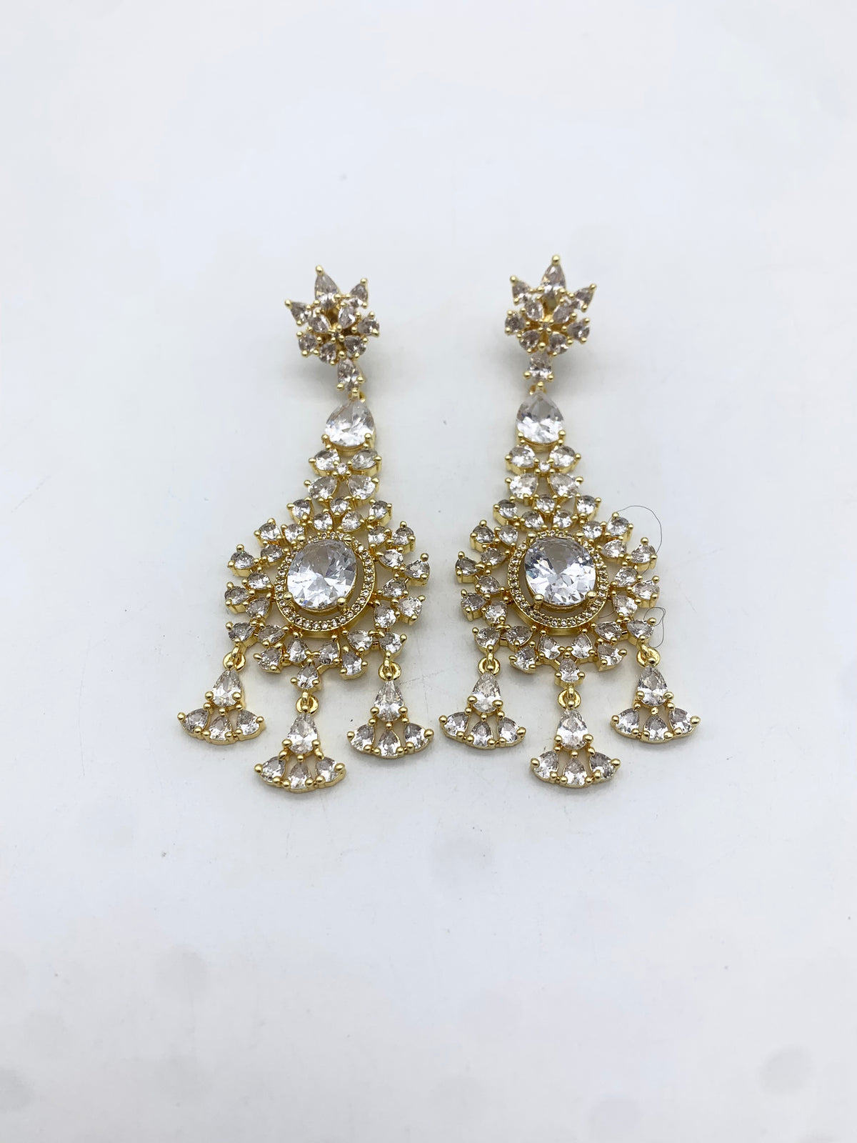 AM300 Yellow Gold necklace set American diamond