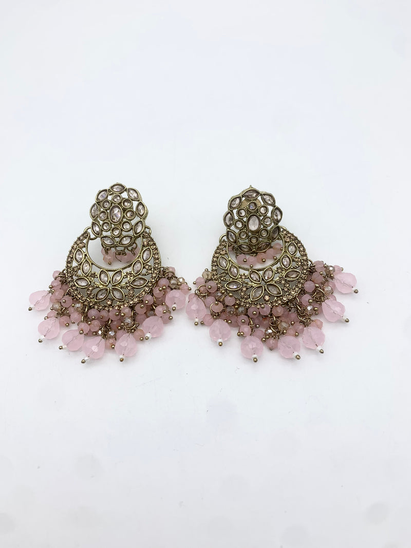 AM012 Gold and Pink necklace set Polki