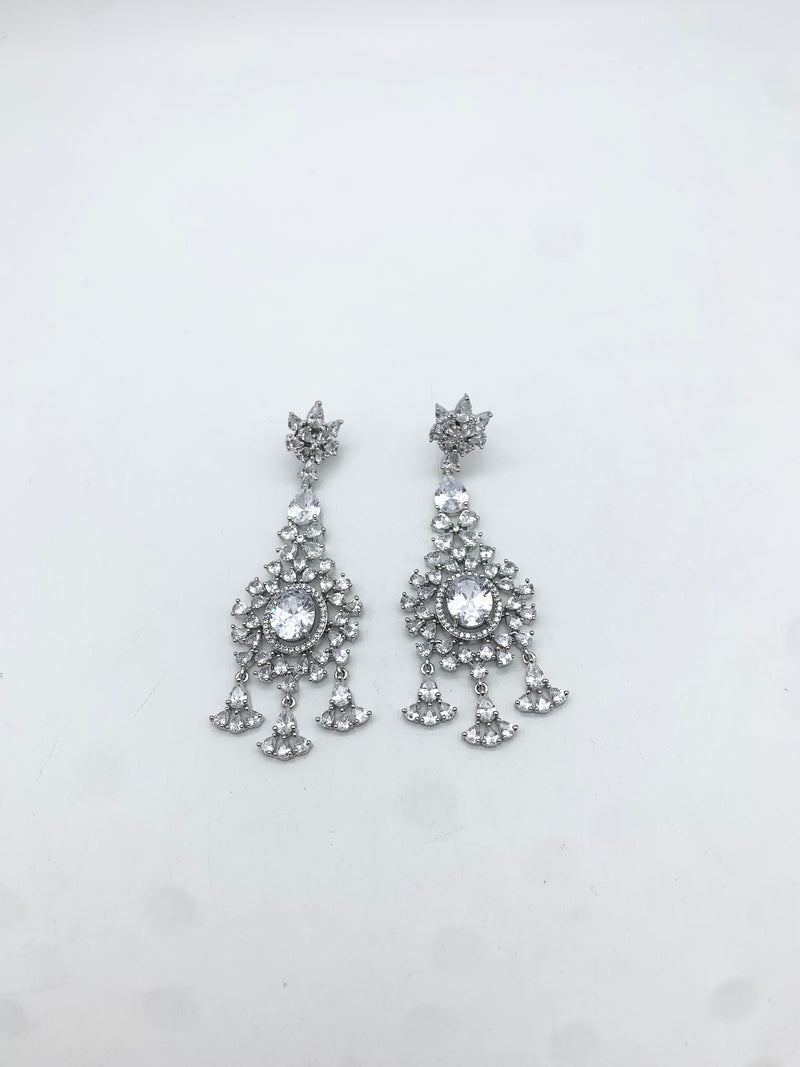 AM300 Silver Necklace set American diamond