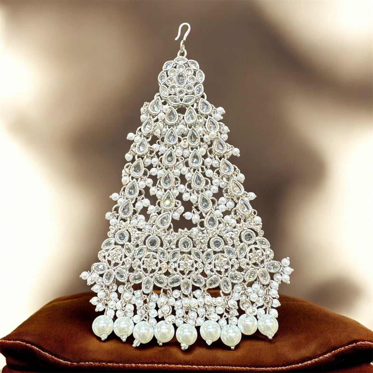 PA40 Silver colour jhumar with pearls