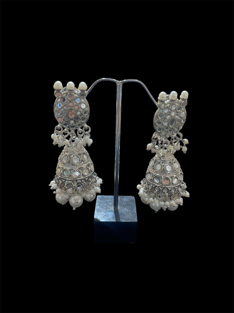 AN788 Silver Mirror Necklace Set