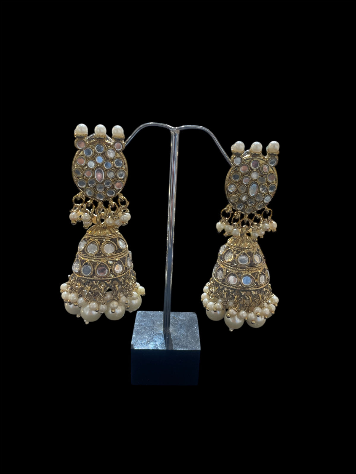 AN788 Antique Gold and Mirror Necklace Set