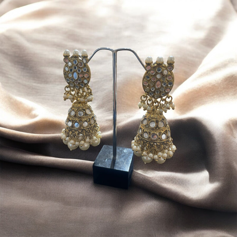 AN788 Antique Gold and Mirror Necklace Set