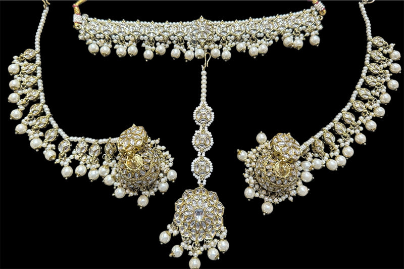 AN799 Antique Gold Kundan Choker Set